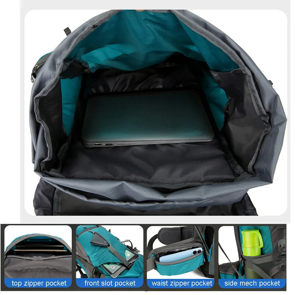 Norvo | Alpivento 70L tursekk | Vanntett campingsekk med regntrekk | Stor utendørs ryggsekk for fotturer, klatring og reise  Merkenavn:
