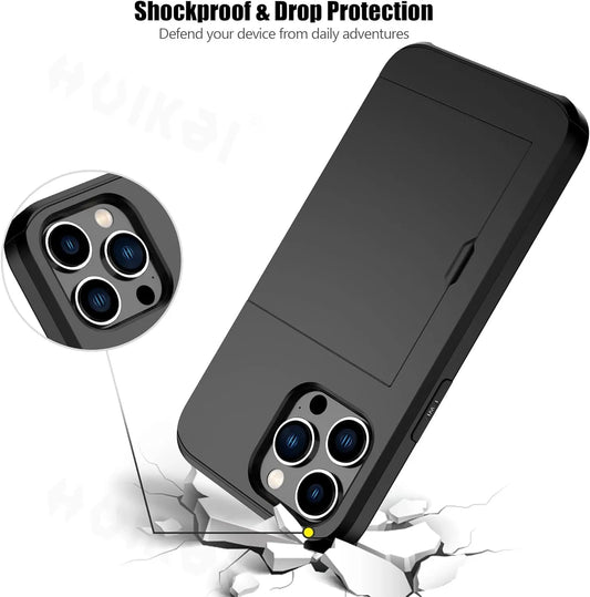 Norvo | LuxShield iPhone-deksel med kortlomme | Slank design | Kortoppbevaring | Beskyttelse og stil