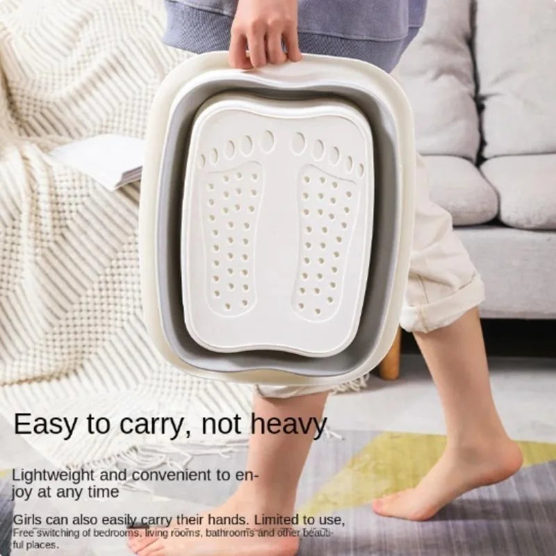 Norvo | Solevia Sammenleggbar Fotbad med Massasje funksjon | Plassbesparende og robust | For fotpleie, pedikyr og avslapning hjemme