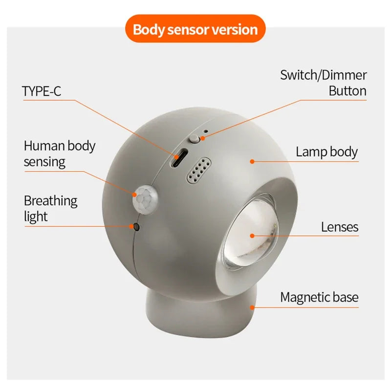 Norvo | Roterende Mini Magnetisk Oppladbar Vegglampe