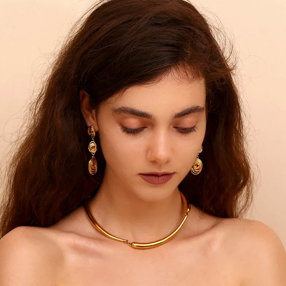 Norvo | Klassiske Mønstrede Tripple Hengende Øredobber