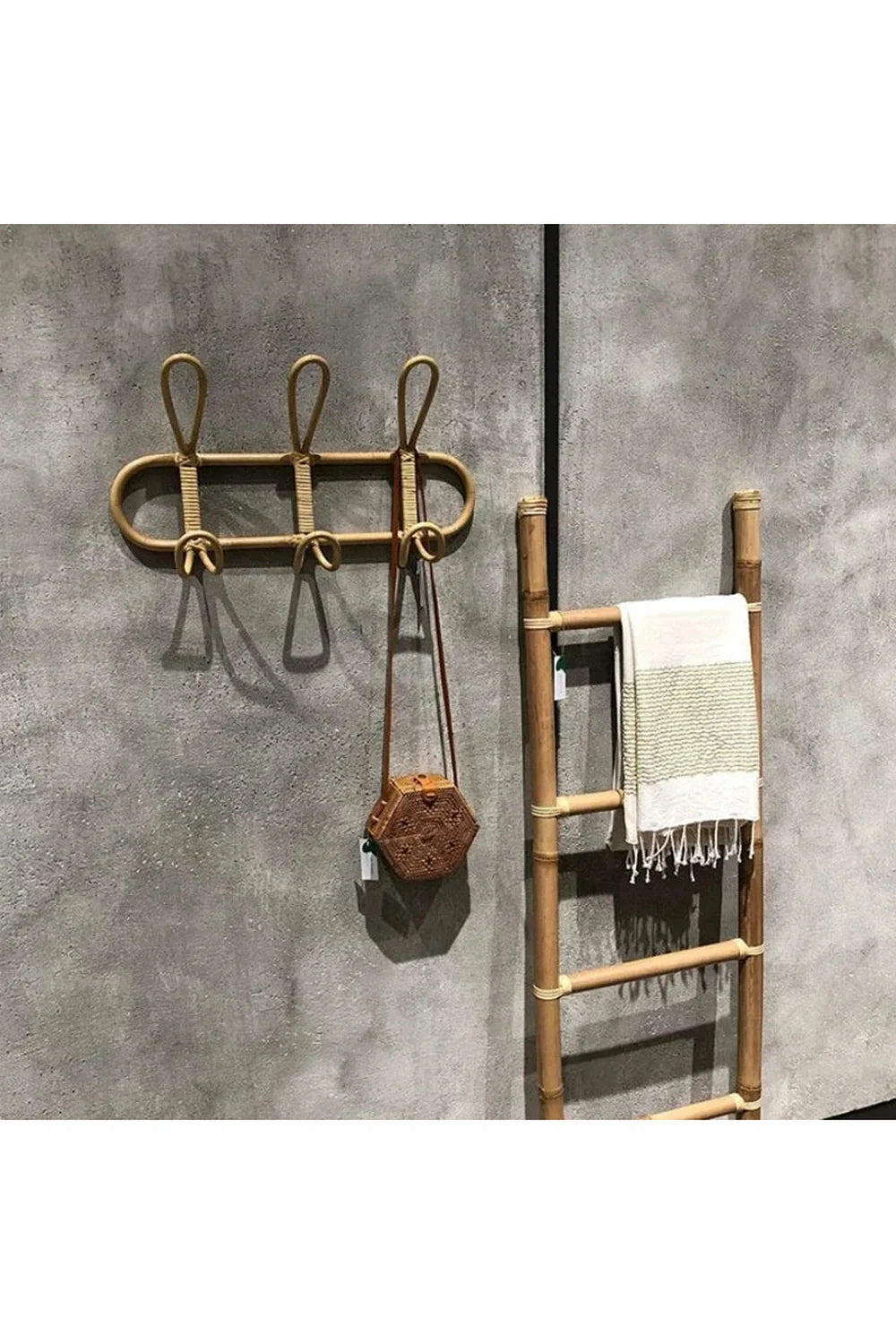 Rattan Vegghengt Krok