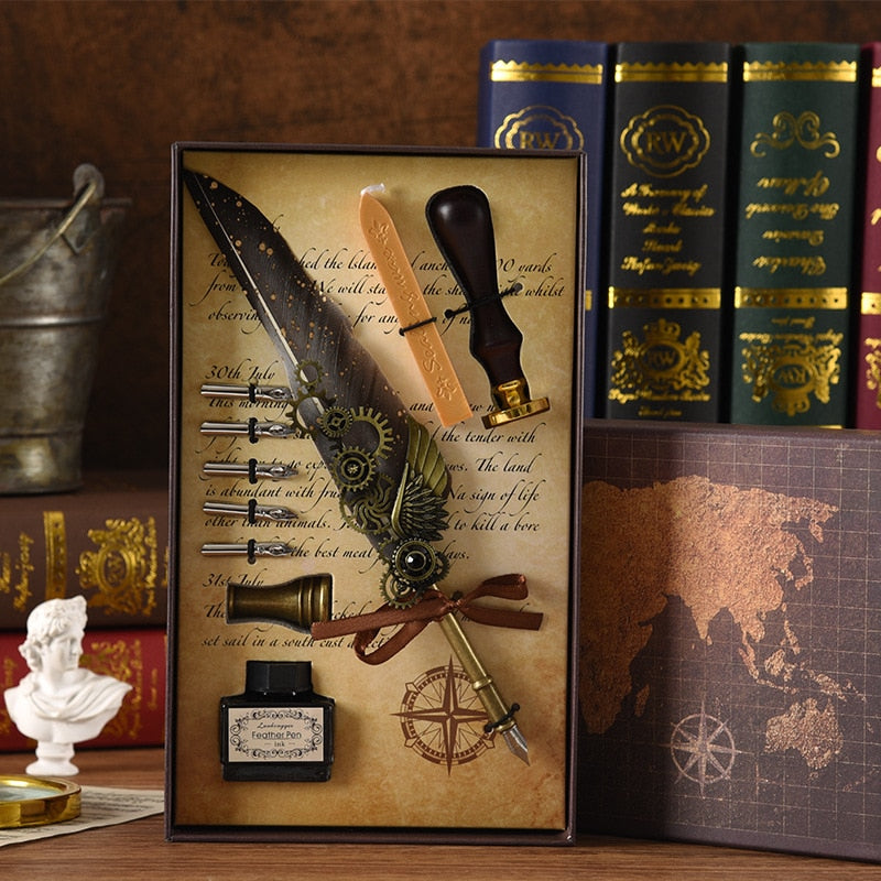 Norvo | Phoenix Feather Mechanisk Kalligrafi Penn Sett