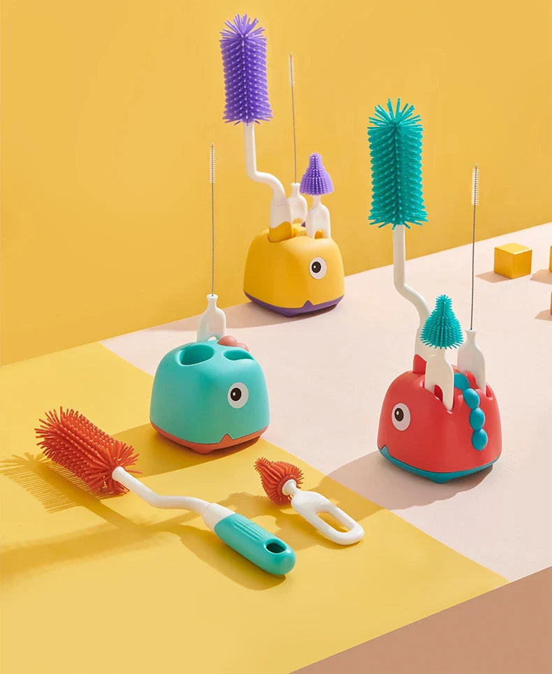 Norvo | Flaske Rengjøringssett for Babyflasker – 5-dels Rengjøringssett med Holder