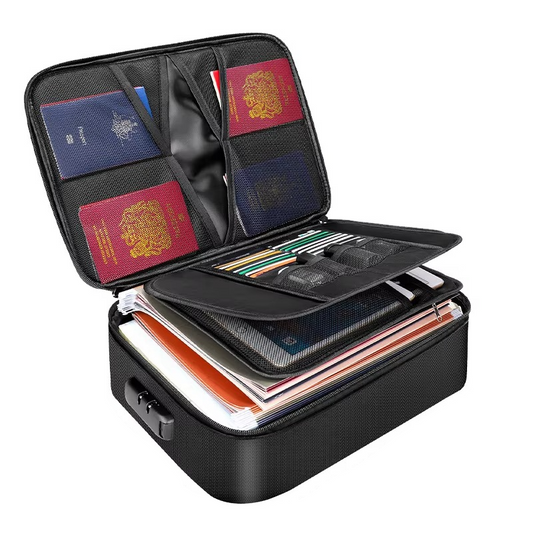 Norvo | Brannsikker og vanntett dokumentorganiseringsbag – Bærbar beskyttende oppbevaring for reise og hjemme-sikkerhet