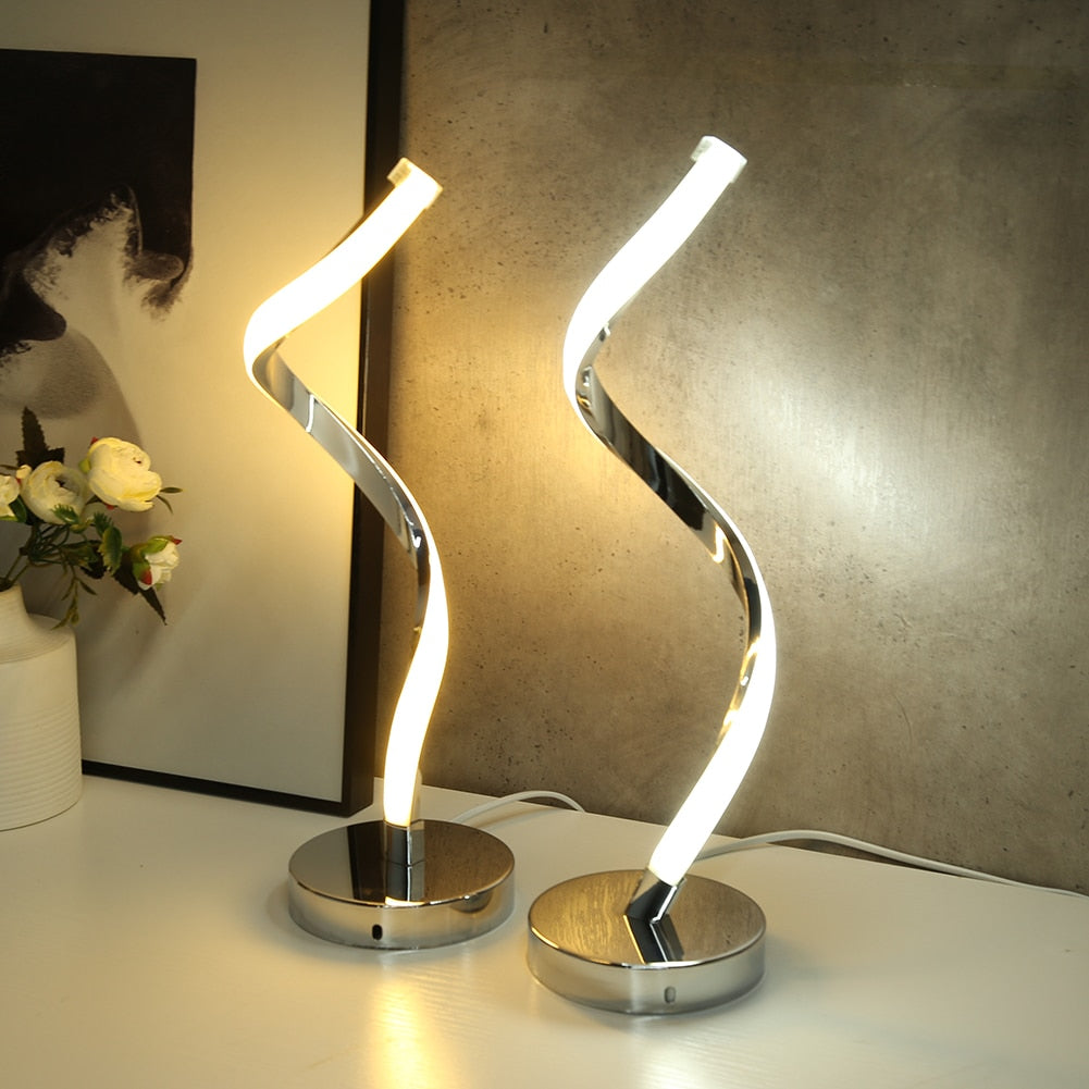 Norvo | SpiralGlow – LED Skrivebordslampe med Spiral Design for Soverom