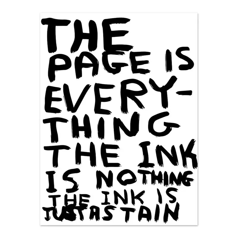 Norvo | David Shrigley Kanin Katt Vin Kjekks Rask Veggkunst Abstrakte Trykk Lerret Maleri Nordisk Plakat Bilder Stue Dekor