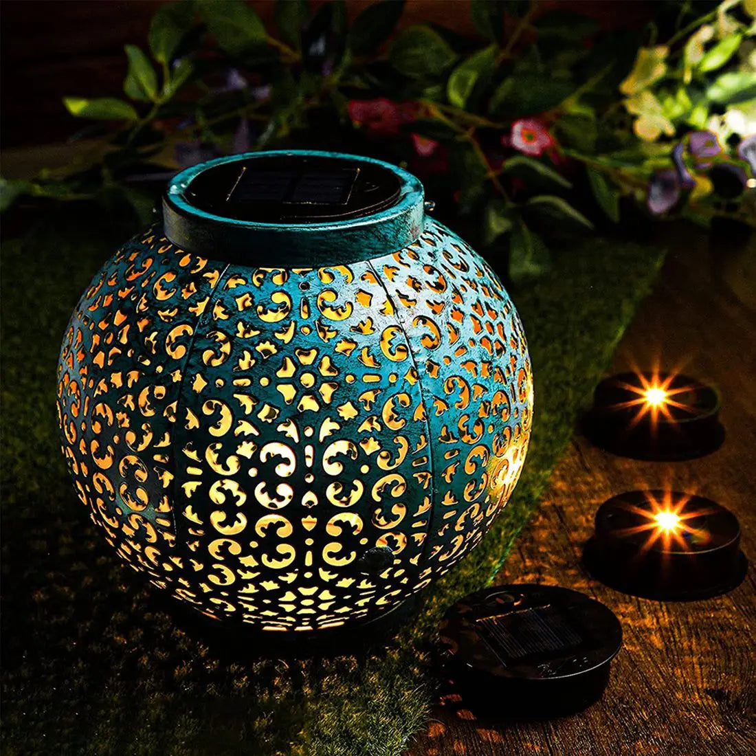 Norvo | Solaverna 6-delt sett solerstatningslokk for hagen lanternene | Ø 7 cm | LED-lamper med solcellepanel | Vanntett & Automatisk