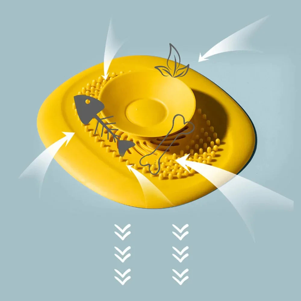 Norvo | DrainGuard silikon avløpssil | Anti-blokkering og sklisikker | For bad, dusj og kjøkken | Fin mesh og lett å rengjøre