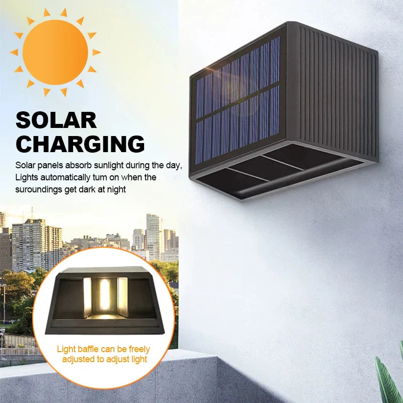 Norvo | Solar Vegglampe SolaraBeam Flex | Varm Hvit | IP65 Vanntett | Justerbar Lystype