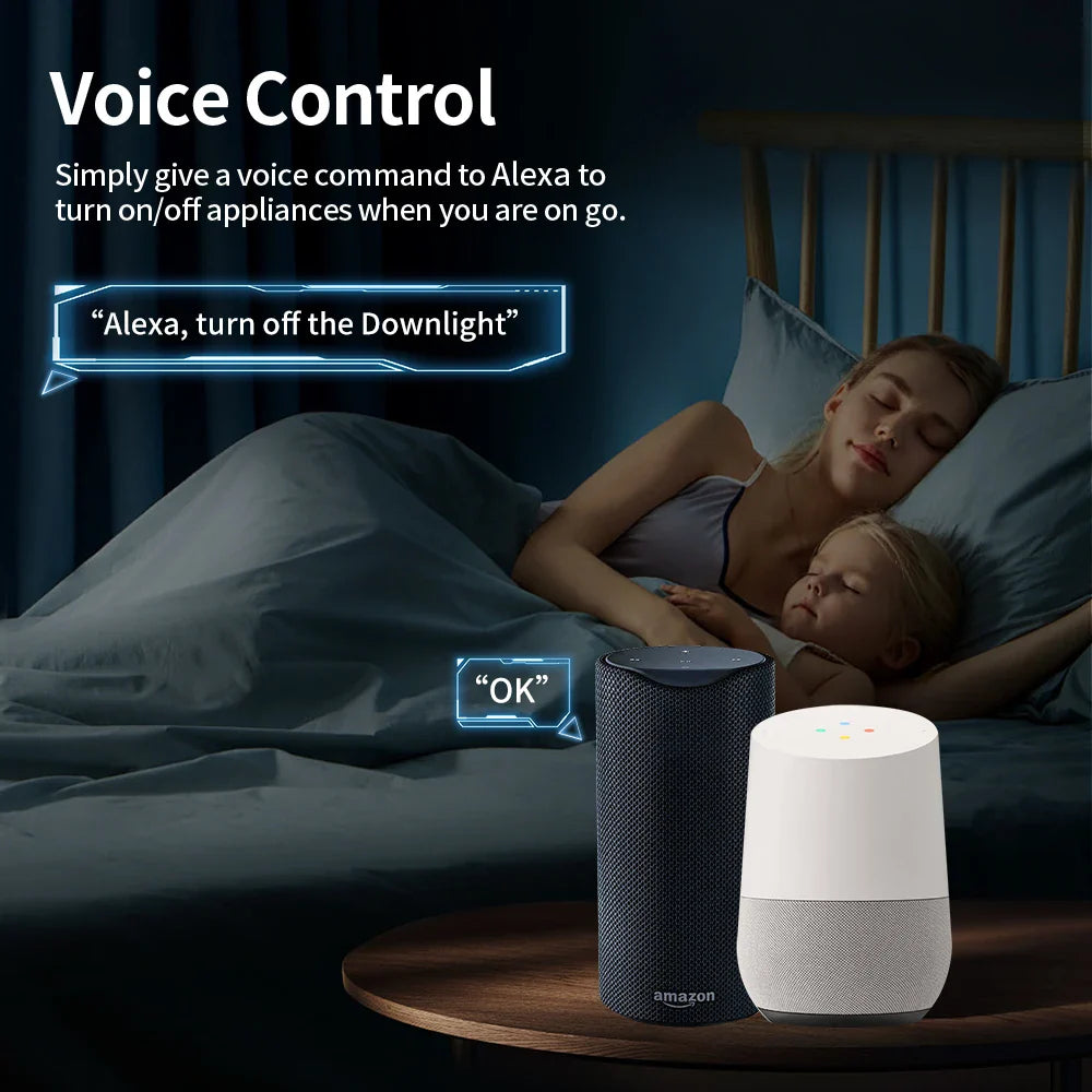 TUYA Zigbee Smarte Stikkontakter 16A & 20A med strømovervåking - Wifi Kontrollert via SmartLife Google Alexa Apper