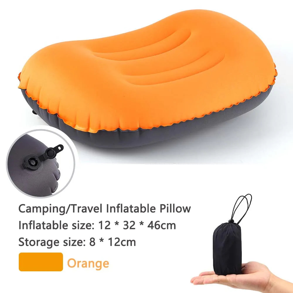 Norvo | AirNest Oppblåsbar Utendørspute | Komprimerbar & Sammenleggbar | Nakke Støtte for Camping, Fotturer & Reise