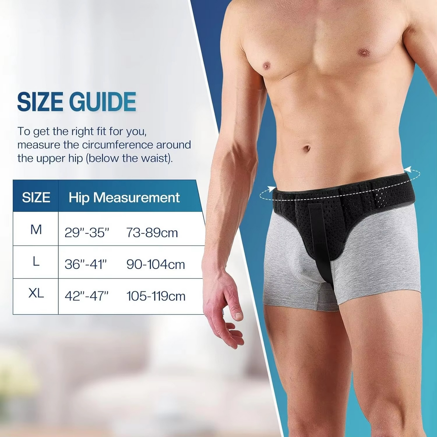 Norvo | Hernia Støttebelte for Menn og Kvinner med Avtakbare Kompresjonsputer