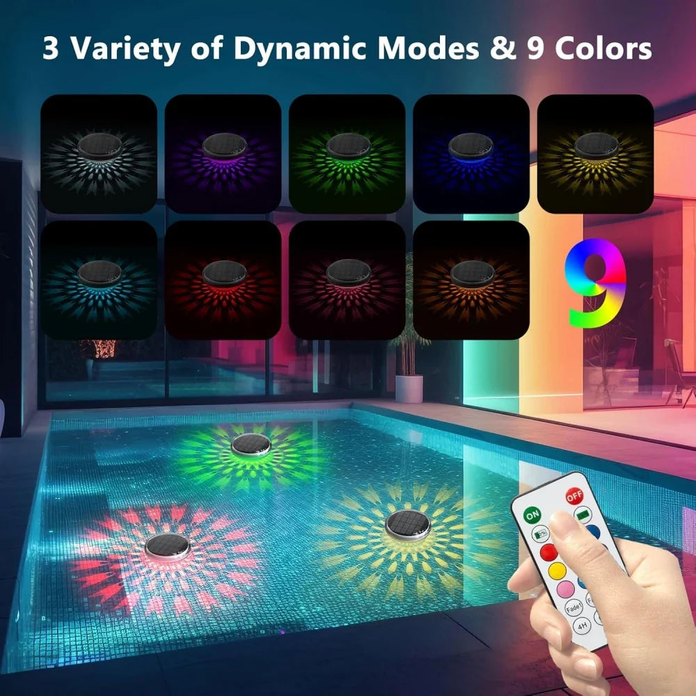 Norvo | Solar-Poollight LumiFloat RGB | Flytende LED Lys med Farge Endring | IPX7 Vanntett | For Basseng, Boblebad & Fest