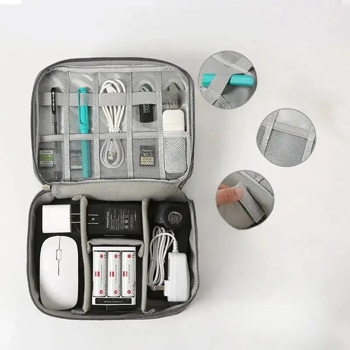 Norvo | ORGAZIP Tech Organizer | Stor Kabelveske for Reiser | Vanntett & Multifunksjonell | For Power Banks, Kabler & Tilbehør