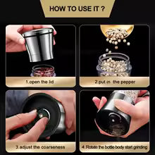 Norvo | 2-i-1 Krydderkvern SPICURA DuoMill | Rustfritt Stål Dobbel Kvern for Salt & Pepper | Manuell & Stilig