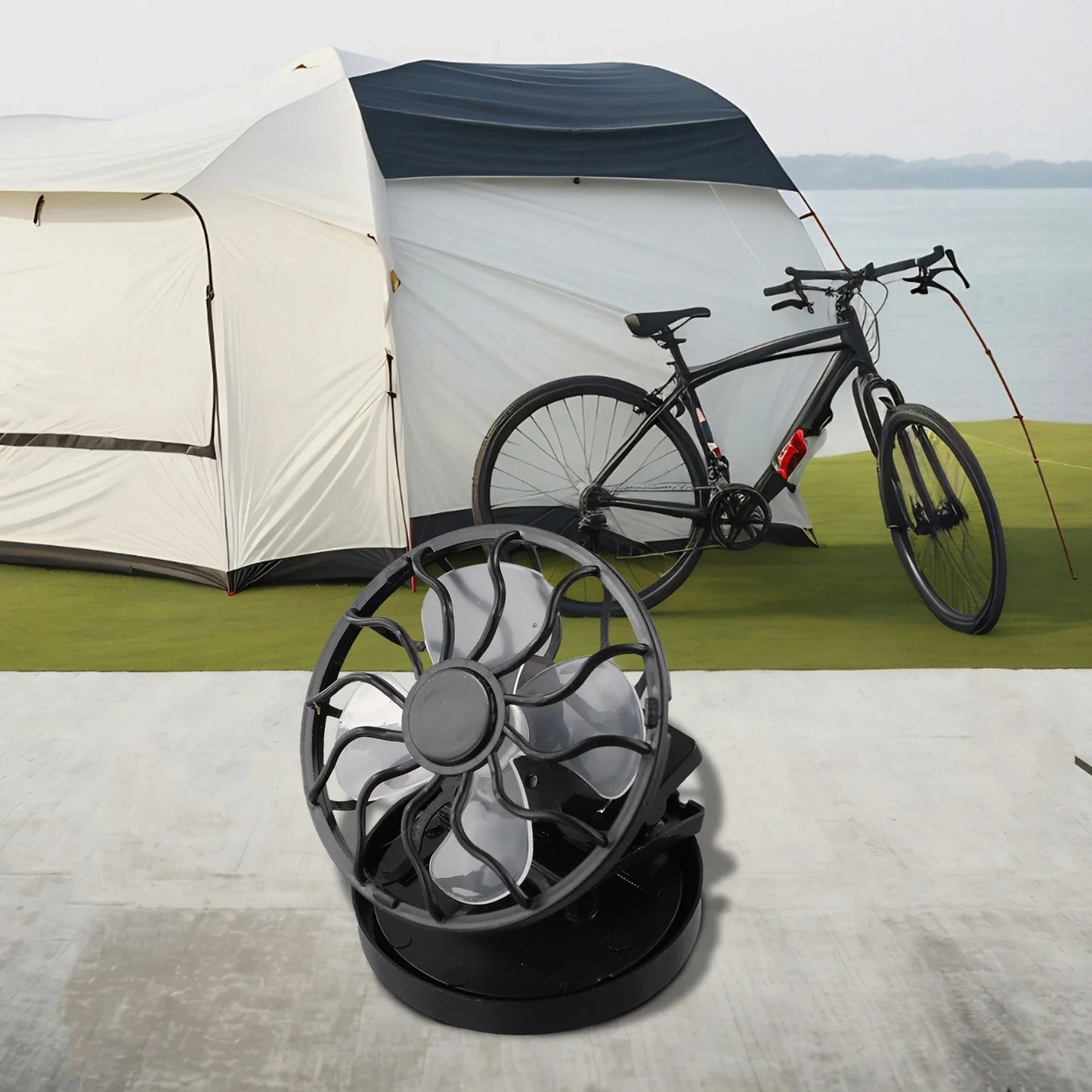 Norvo | Solar-Ventilator SunBreeze ClipFan | Mini-Clip Vifte med Solpanel | For Utendørsaktiviteter, Reiser & Sport | Håndfri Kjøling