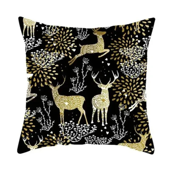 Juleputetrekk Sett – Elegant Juledekorasjon for Sofa og Stue, Festlige Putetrekk 45x45 cm, Høy- Kvalitets Bomull