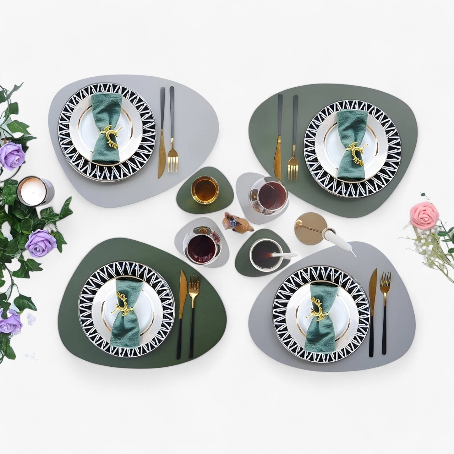 Norvo | Bordmatte Reversibel Kunstskinn Spisesett