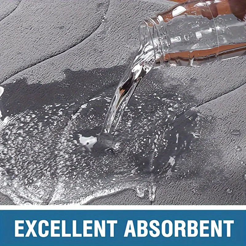 Norvo | CleanLuxe Kjøkkenteppe | L-formet & Tykk | Rutsjebeskyttet, Oljeabsorberende & Skittavvisende | Myk Flanell for Mer Komfort