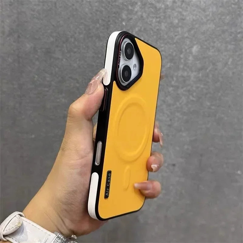 Luksus Executive MagSafe Lær Design Etui for iPhone 16 12 13 14 15 Pro Max Trådløs Lading Støtsikker Deksel