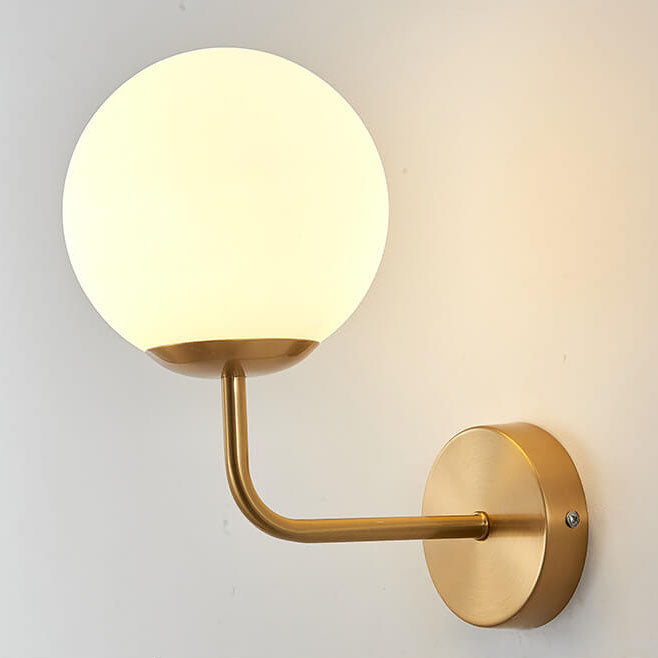 Norvo | Moderne Luksus Rund Kule Jern Glass 1-Lykt Vegglampe