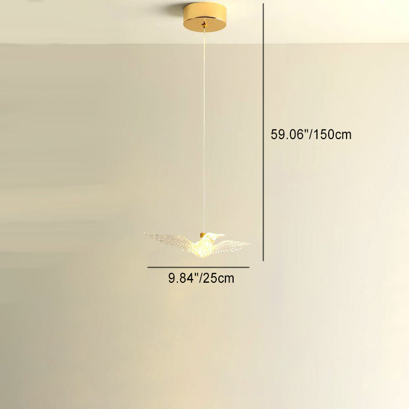 Norvo | Moderne Luksus Fuglejern Akryl LED Pendellampe for Soverom