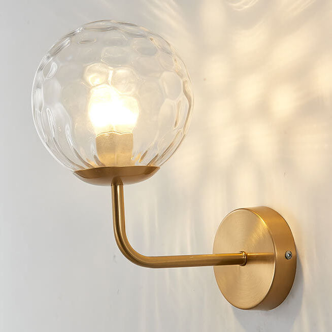 Norvo | Moderne Luksus Rund Kule Jern Glass 1-Lykt Vegglampe