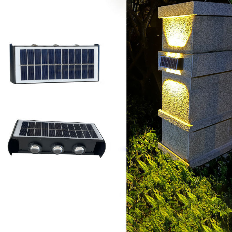 Norvo | Lumiora Moderne Solar-LED Vegglampe for Utebruk | Rektangulært Design | IP56 Vanntett | Ulike Størrelser og Lys Intensiteter