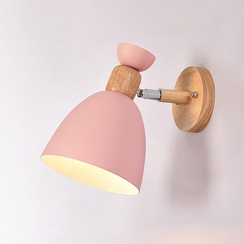 Norvo | Moderne Minimalistisk Rund Horn Aluminium Tre 1-Lys Vegglampe for Soverom