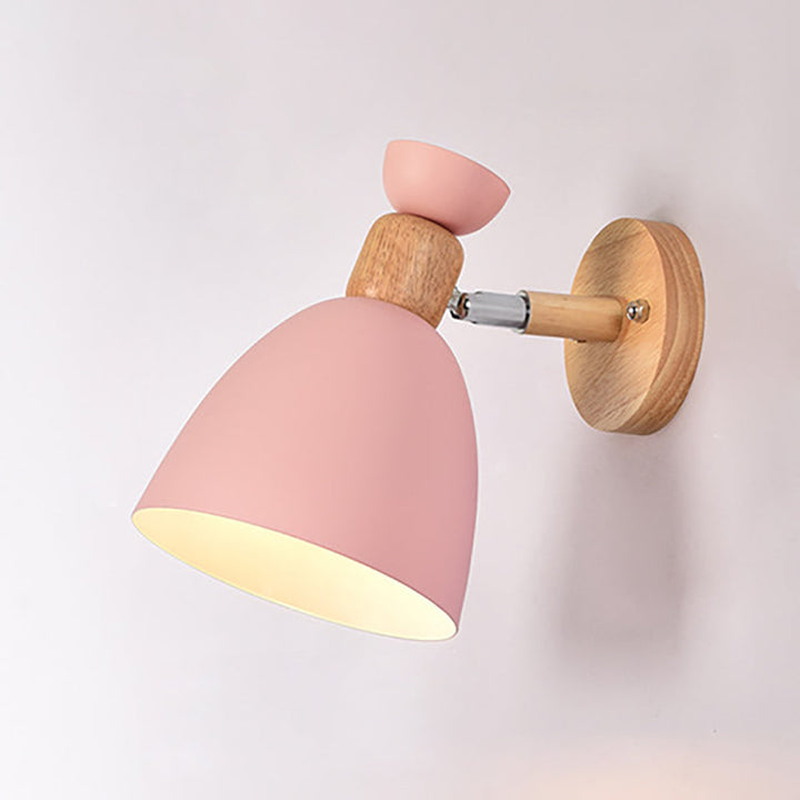 Norvo | Moderne Minimalistisk Rund Horn Aluminium Tre 1-Lys Vegglampe for Soverom