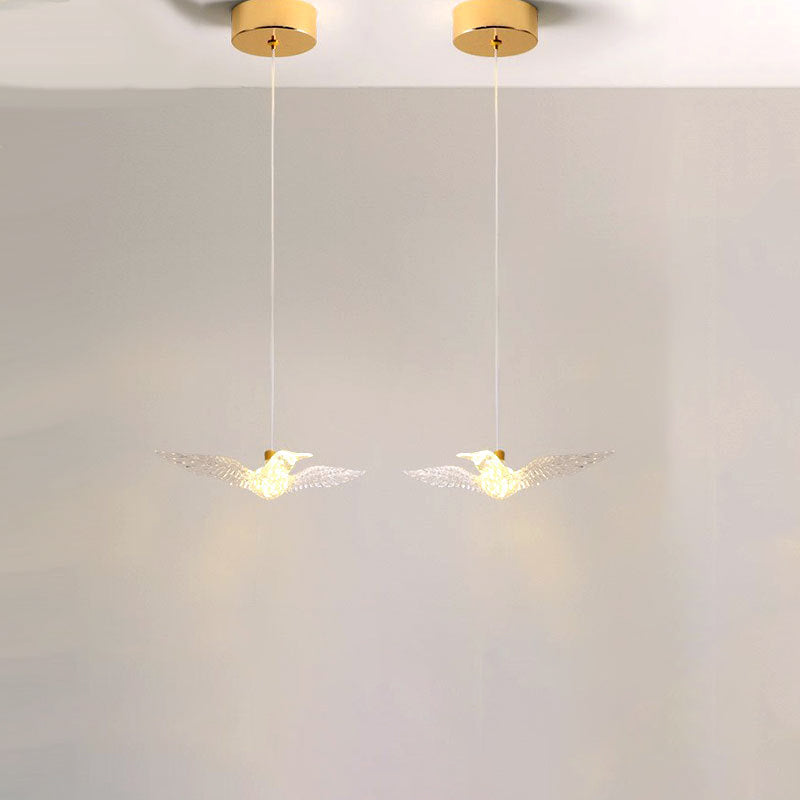 Norvo | Moderne Luksus Fuglejern Akryl LED Pendellampe for Soverom