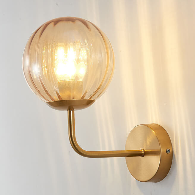 Norvo | Moderne Luksus Rund Kule Jern Glass 1-Lykt Vegglampe