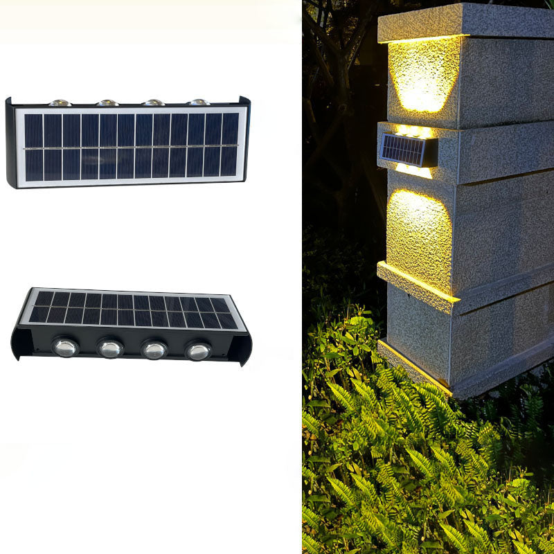 Norvo | Lumiora Moderne Solar-LED Vegglampe for Utebruk | Rektangulært Design | IP56 Vanntett | Ulike Størrelser og Lys Intensiteter