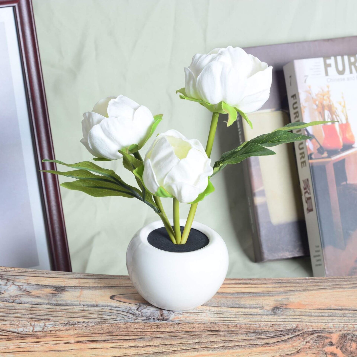 Norvo | Moderne Kreativ Simulering Tulipan Peony LED Nattlys Bordlampe