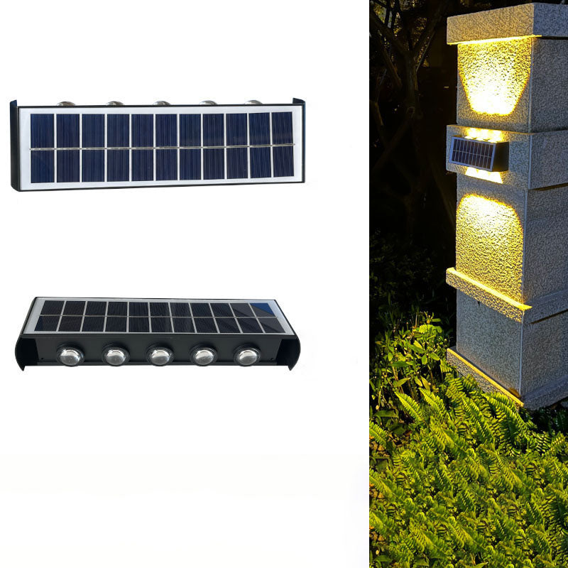 Norvo | Lumiora Moderne Solar-LED Vegglampe for Utebruk | Rektangulært Design | IP56 Vanntett | Ulike Størrelser og Lys Intensiteter