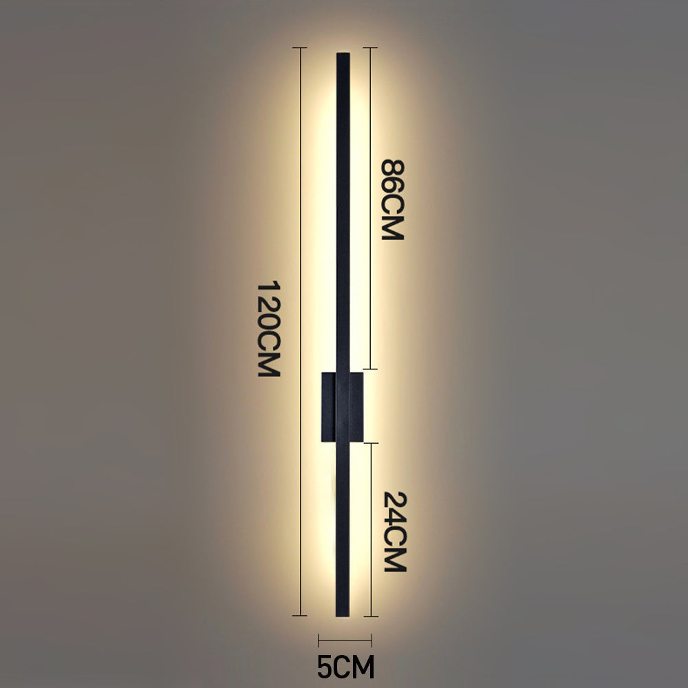 Norvo | Industriell Minimalistisk Lang LED Jern Vegglamper for Moderne Stueinnredning og Stilfull Belysning