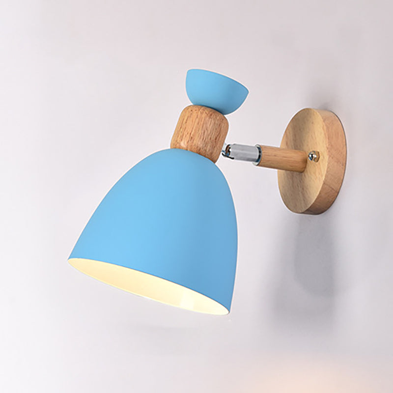 Norvo | Moderne Minimalistisk Rund Horn Aluminium Tre 1-Lys Vegglampe for Soverom