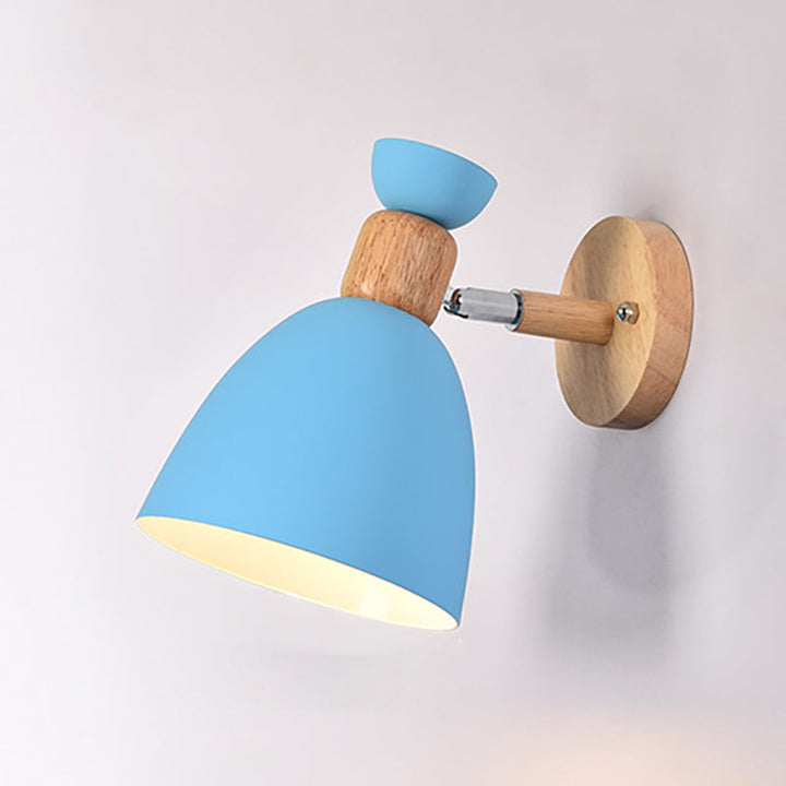 Norvo | Moderne Minimalistisk Rund Horn Aluminium Tre 1-Lys Vegglampe for Soverom