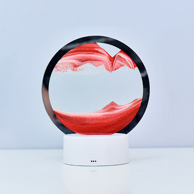 Norvo | Kreativ Rund Timeglass Quicksand 3D LED Nattlampe Bordlampe