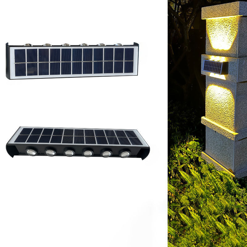 Norvo | Lumiora Moderne Solar-LED Vegglampe for Utebruk | Rektangulært Design | IP56 Vanntett | Ulike Størrelser og Lys Intensiteter