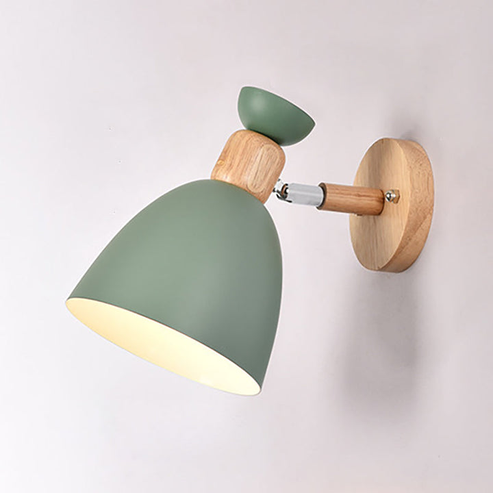 Norvo | Moderne Minimalistisk Rund Horn Aluminium Tre 1-Lys Vegglampe for Soverom