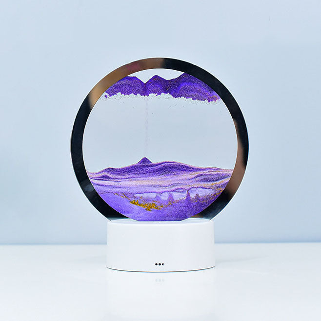 Norvo | Kreativ Rund Timeglass Quicksand 3D LED Nattlampe Bordlampe