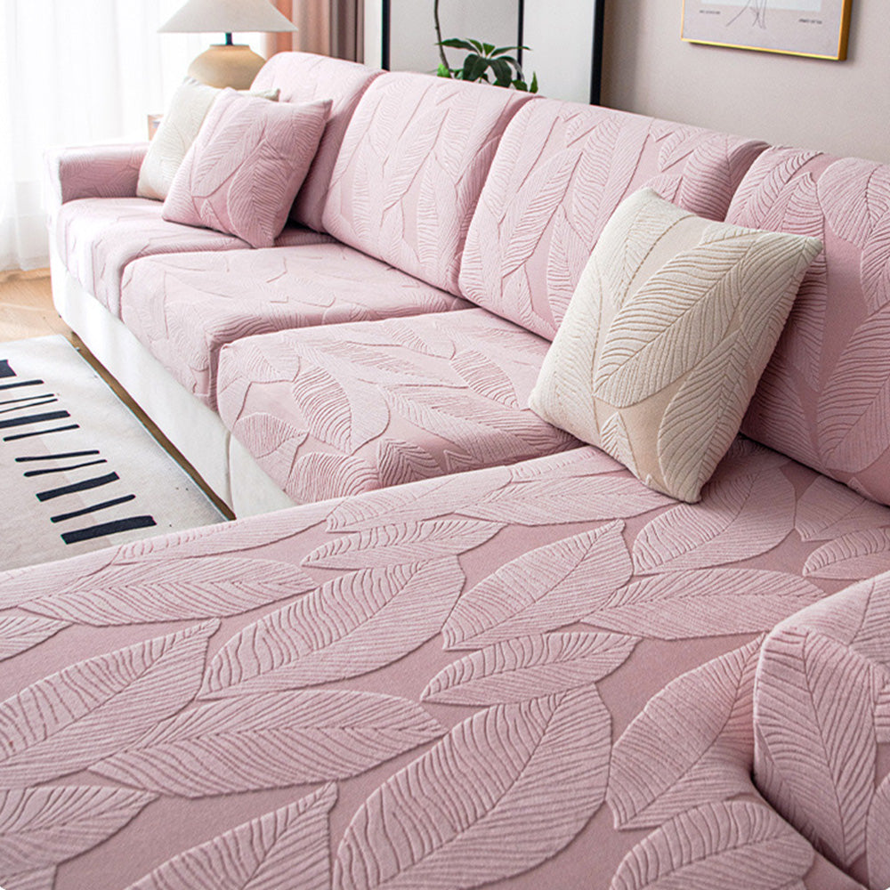 Norvo | Moderne Blader Jacquard Vanntett Anti-Ripe Stretch Full Dekke Sofa Dekke