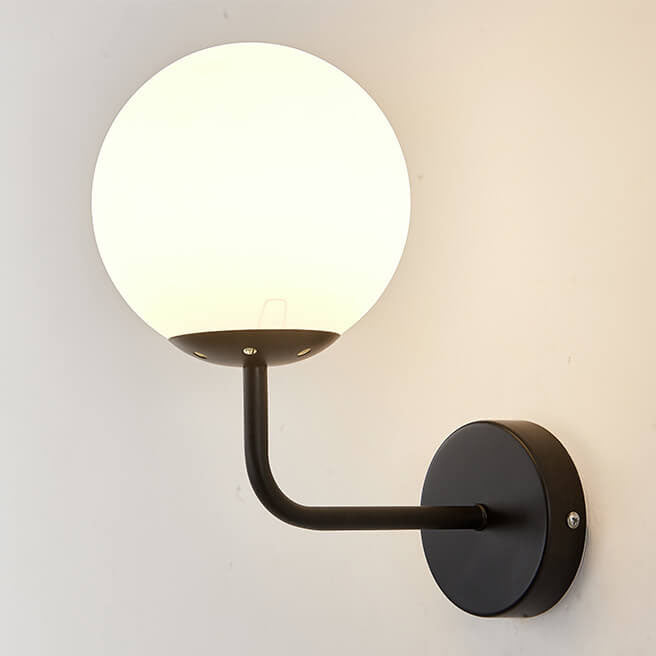 Norvo | Moderne Luksus Rund Kule Jern Glass 1-Lykt Vegglampe