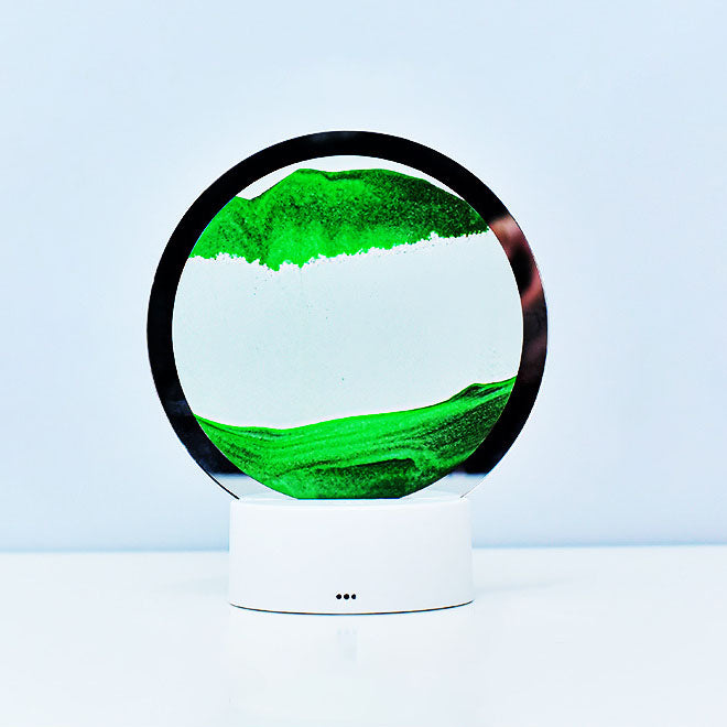 Norvo | Kreativ Rund Timeglass Quicksand 3D LED Nattlampe Bordlampe