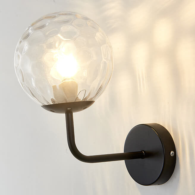 Norvo | Moderne Luksus Rund Kule Jern Glass 1-Lykt Vegglampe