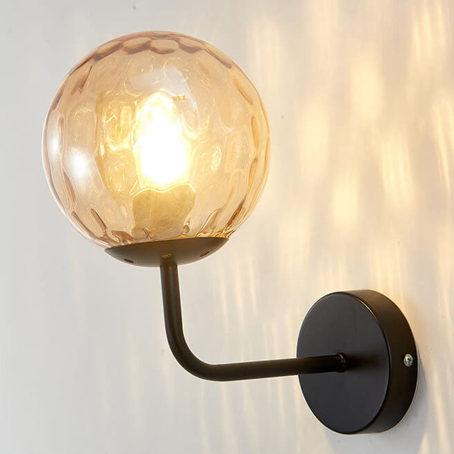 Norvo | Moderne Luksus Rund Kule Jern Glass 1-Lykt Vegglampe