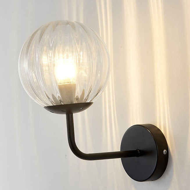 Norvo | Moderne Luksus Rund Kule Jern Glass 1-Lykt Vegglampe