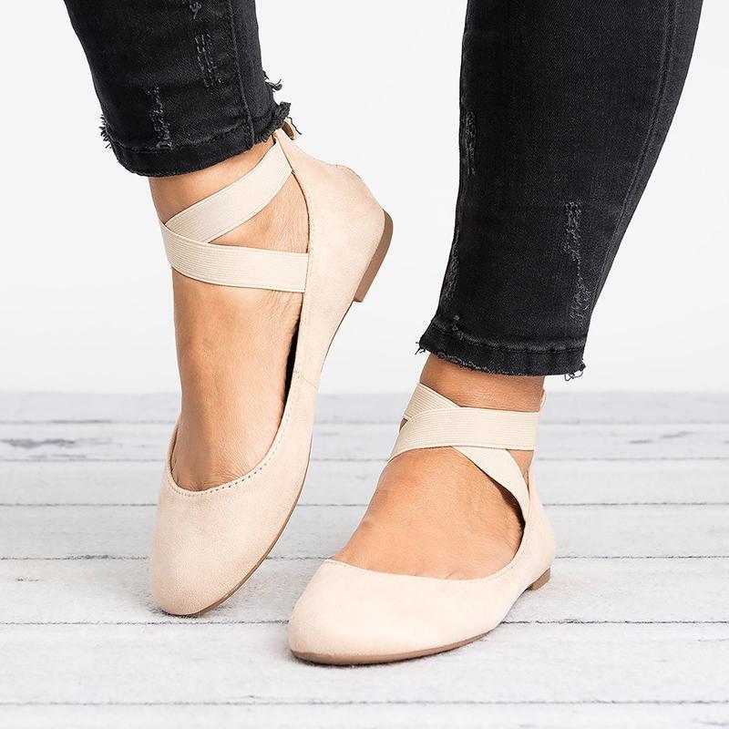 Norvo | Kvinner Pu Nubuck Flate Casual Ballerina Sko